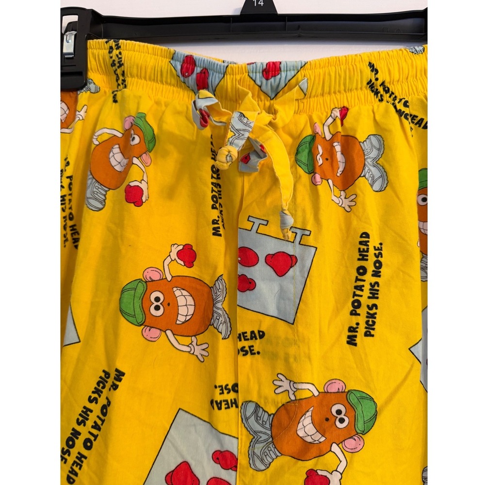 Vintage 2002 Mr Potato‎ Head Pajama Pants Mens Large Yellow Cotton Hasbro Lounge - Picture 3 of 6